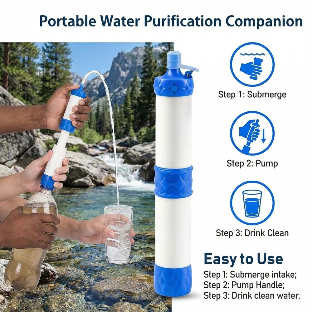 Mini paille filtrante pour eau - Water Purification Straw avis et prix